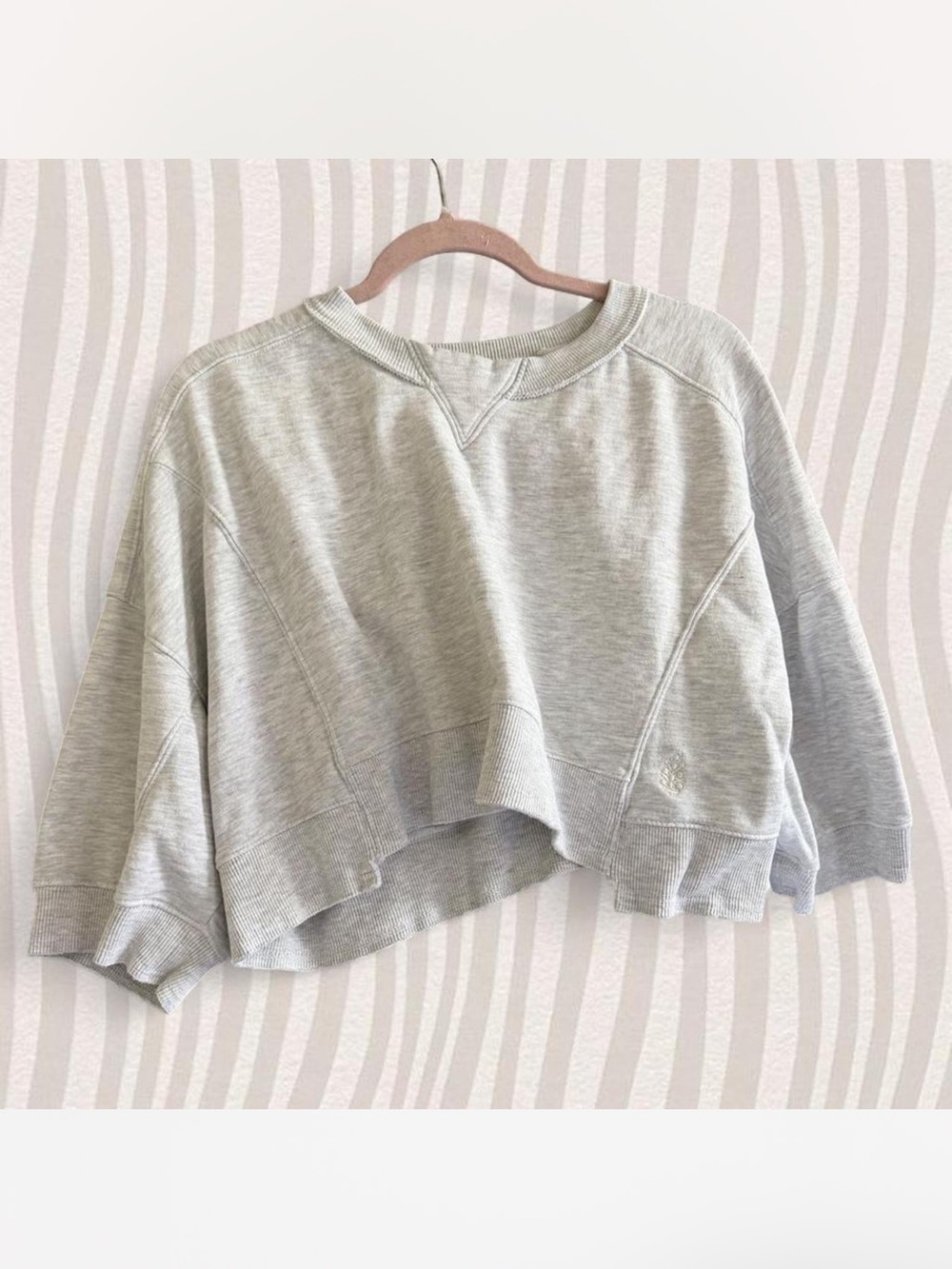 FP Movement by Free People Heather Gray Cropped Crew Sweatshirt